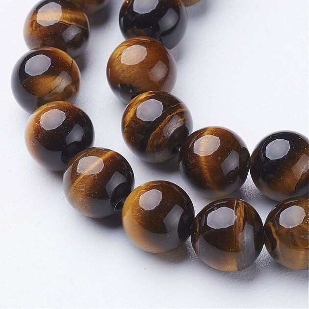 Perles En Pierre Oeil De Tigre - Boules 14mm, Lot De 2 Pièces, EAN 4558550030276