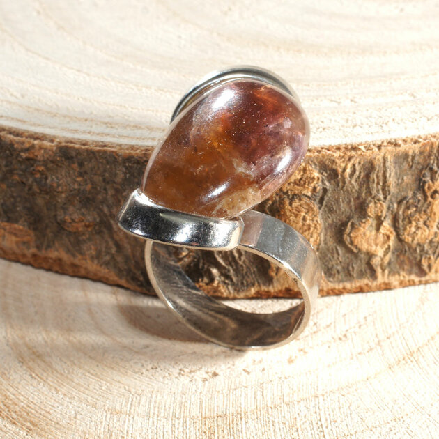 Bague En Amétrine Et Argent Massif 925 - Taille 56, 18x15x7 Mm, Création Française, Neuve Avec étiquettes