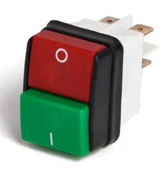 Interrupteur étanche ON/OFF à poussoir rouge et vert