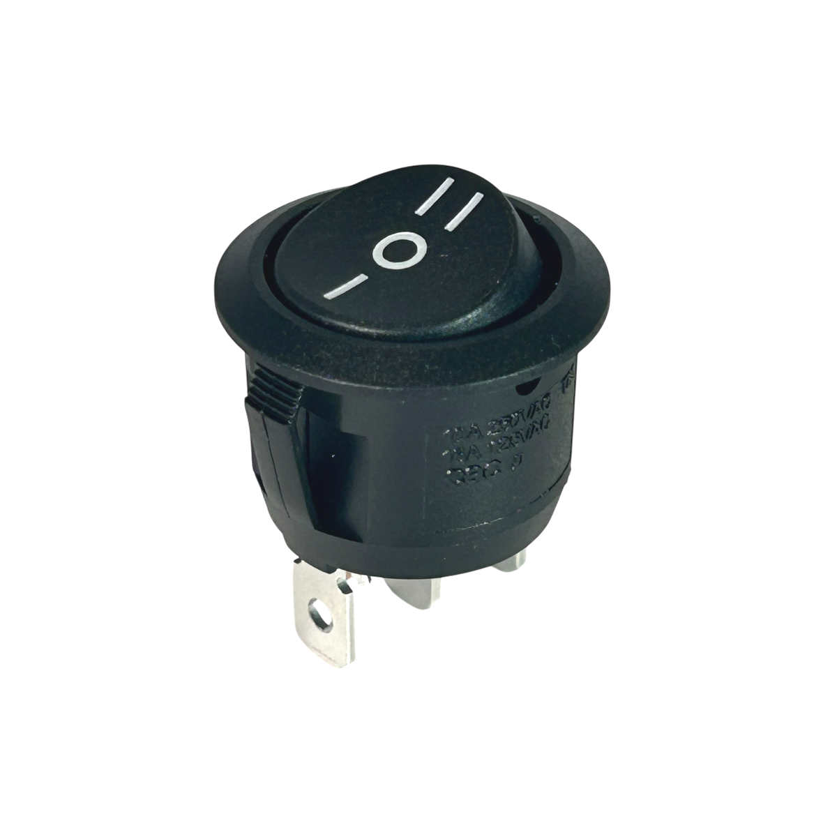 Interrupteur à bascule rond noir, On-Off-On, 250V