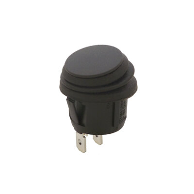 Interrupteur à Bascule Rond Encastrable ON/OFF - 6A 230V AC - Noir 2 Broches - Neuf