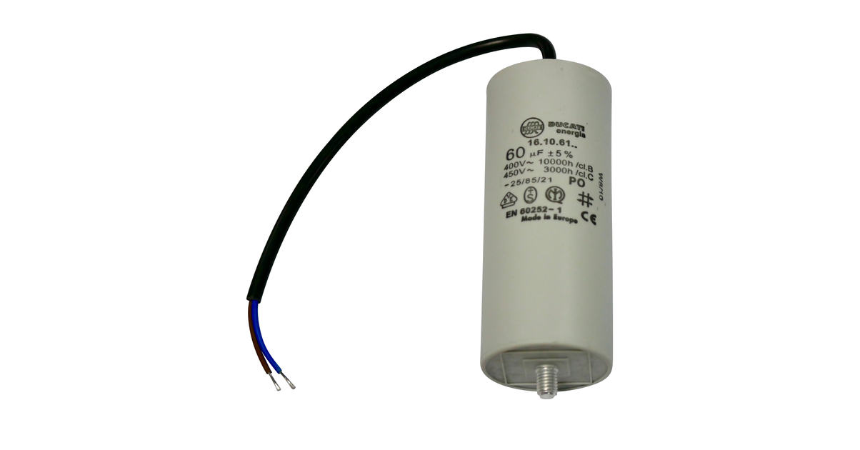 Condensateur De Démarrage Ducati 416.10.33 B [incl. Fiche 6,3x0,8mm] | Condensateur Moteur 3µF