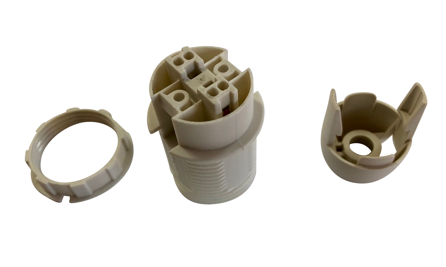 Douilles E14 En Plastique Blanc - Lot De 3 - Avec Filetage M10 - Pour Ampoules à Culot Candélabre - Puissance Max 75W