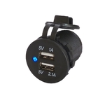 Prise 2 ports USB étanche 3.1A Led bleu JH-RS-2013