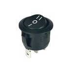 Interrupteur à bascule rond noir, On-Off-On, 250V