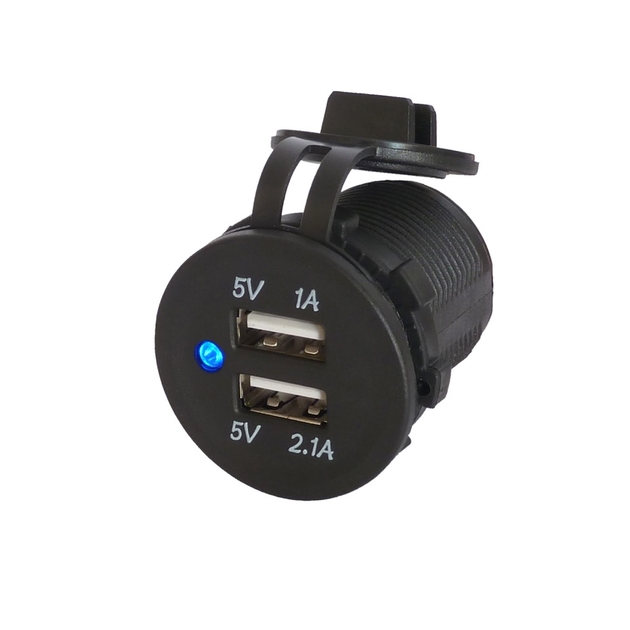 Chargeur USB double prise étanche 3,1A / 5V - Auto Moto Marine/Prise allume  cigare USB étanche, faisceau, platines - Eurolec