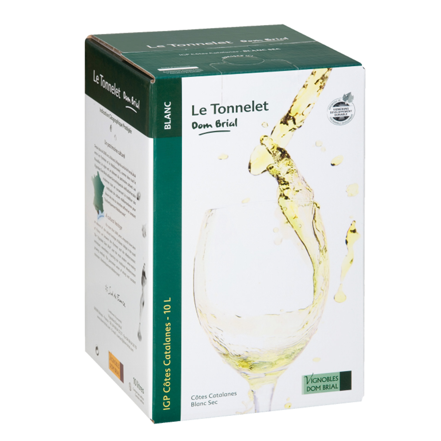 IGP Côtes Catalanes - Cubi de qualité - Le Tonnelet - 10L  - Domaine Dom Brial - BLANC