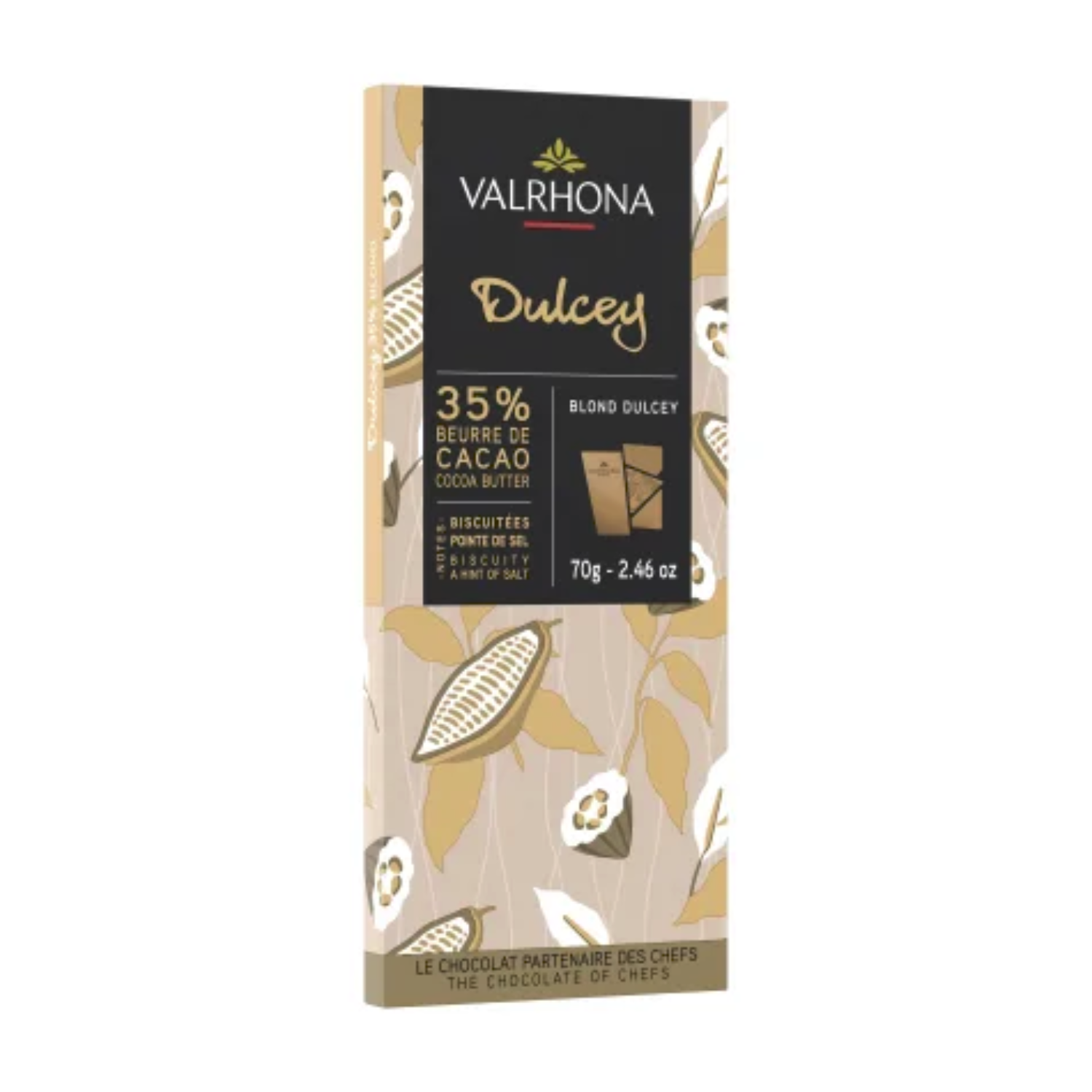 Tablette de chocolat Dulcey 35% - Valrhona - Terre/Chocolats - Valrhona -  Les Vins Brunin-Guillier
