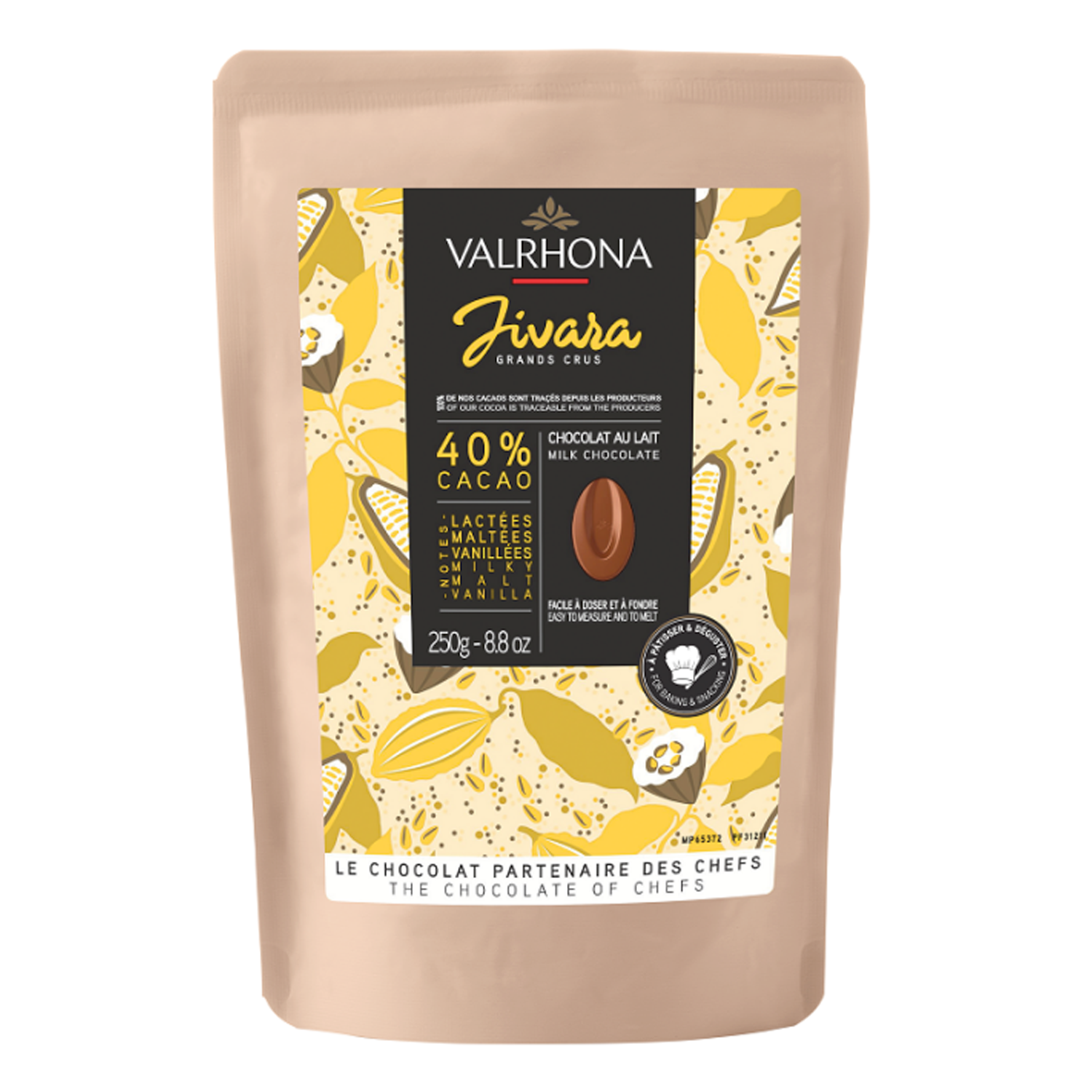Paquet de chocolat Jivara 40% - 250 gr - Valrhona