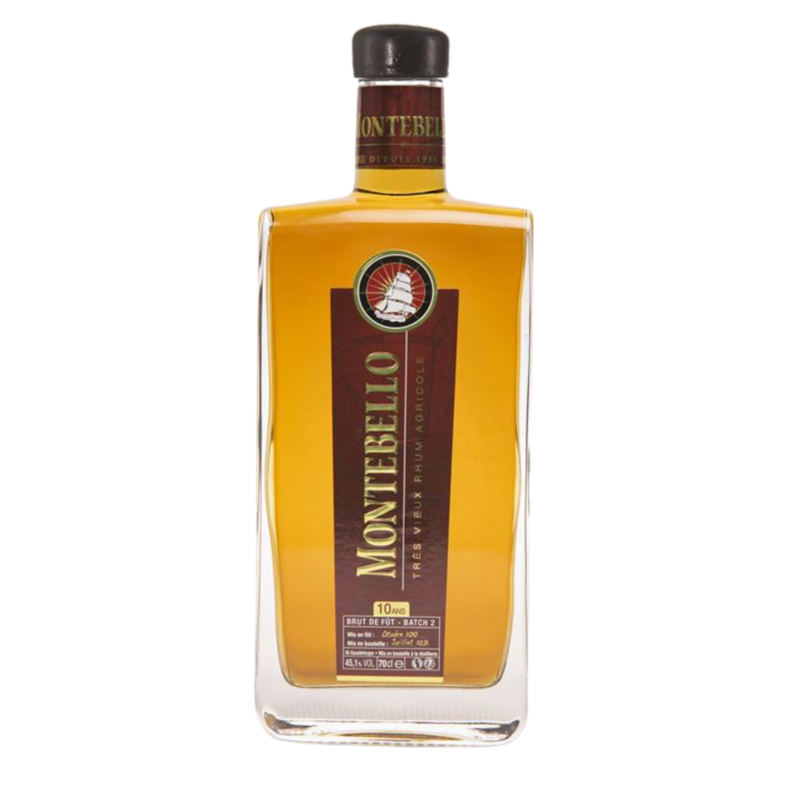 Rhum Montebello - 10 ans - Brut de Fut - Vieux Rhum Agricole - 47,9° - Guadeloupe