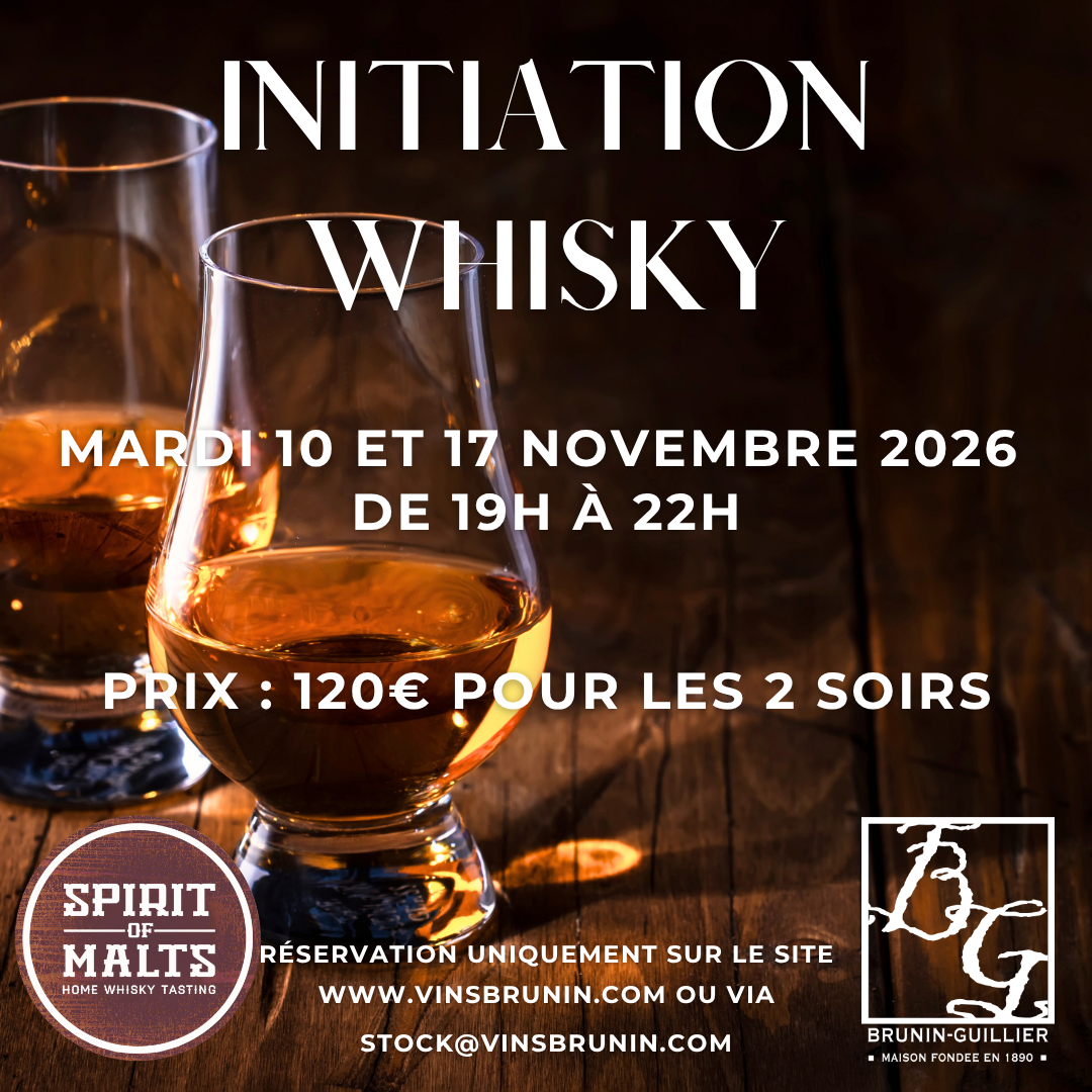 Initiation Whisky - 10 & 17 Novembre 2026 aux Vins Brunin-Guillier