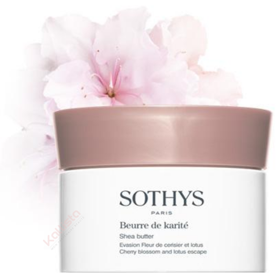 Beurre de karité Sothys - Fleur de cerisier et Lotus Sothys : 100% karité ultra-hydratant aux notes fleuries poudrées