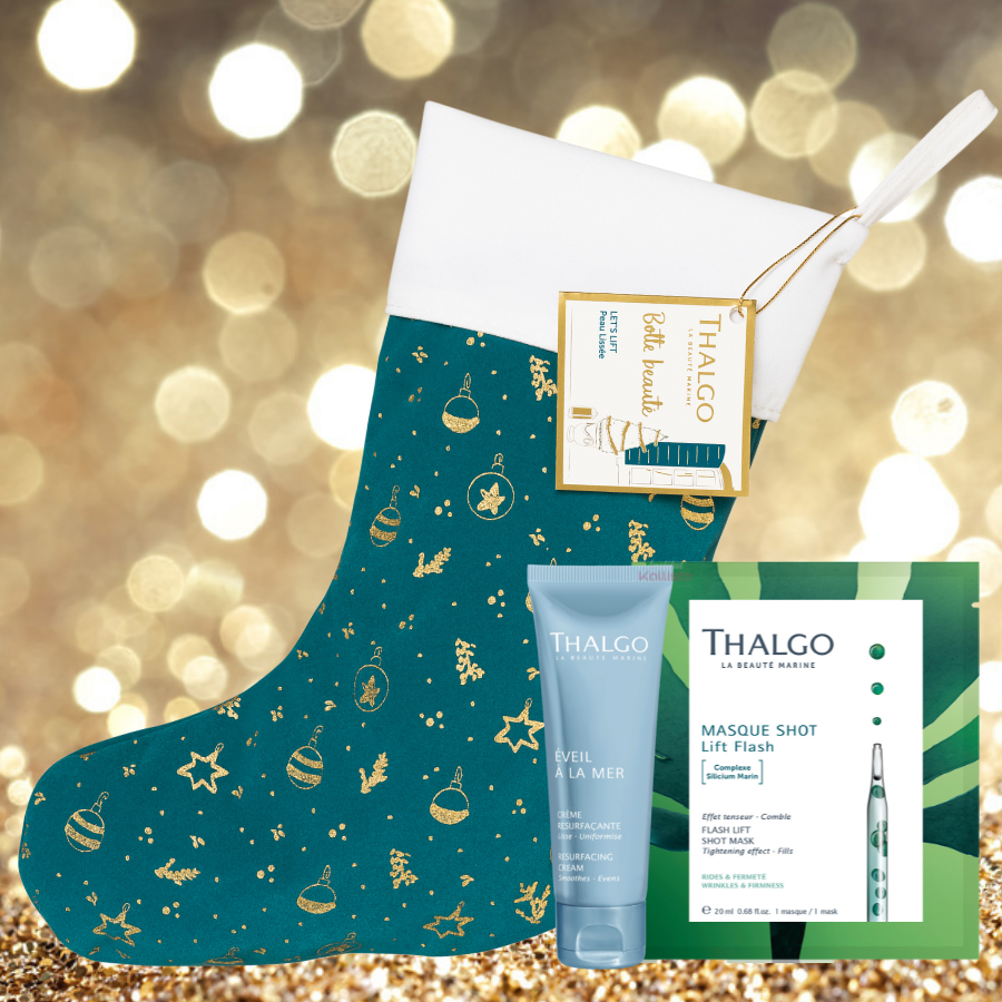 Botte de Noël Thalgo - Let\'s Lift - Anti-Âge et Raffermissant - Masque Tissu Lift et Crème Resurfaçante