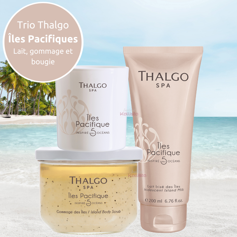 Trio Corps Thalgo - Îles Pacifiques - Lait Irisé, Gommage et Bougie