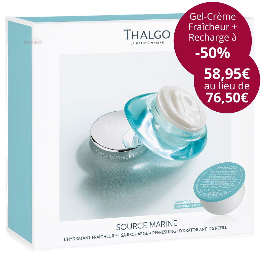 Gel-Crème Fraîcheur et son Éco-Recharge à -50% - Source Marine - Thalgo