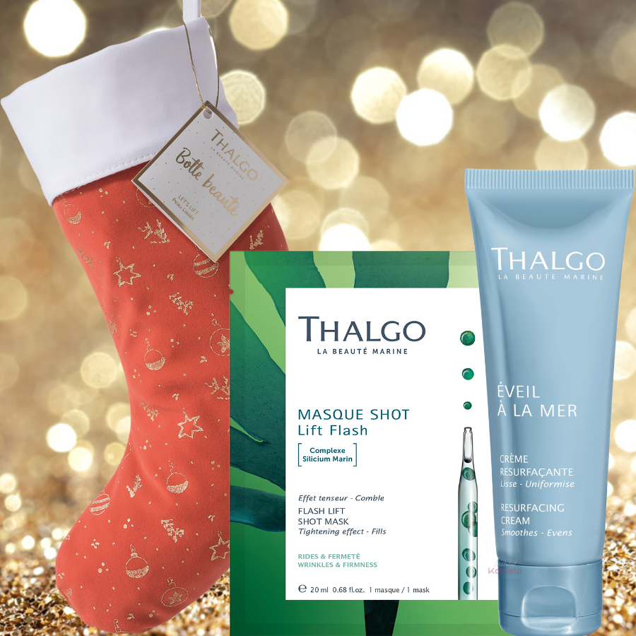 Botte de Noël Thalgo - Let\'s Lift - Anti-Âge et Raffermissant - Masque Tissu Lift et Crème Resurfaçante