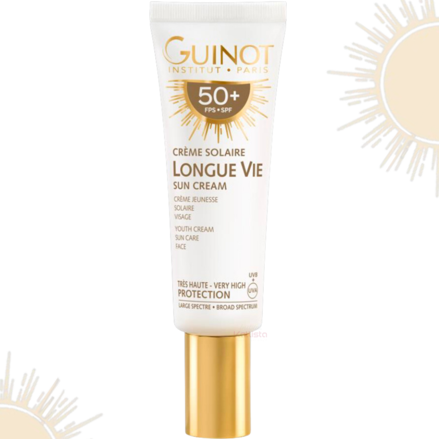Crème Solaire Longue Vie Guinot - Visage SPF50+ : Anti-Âge & Protectrice