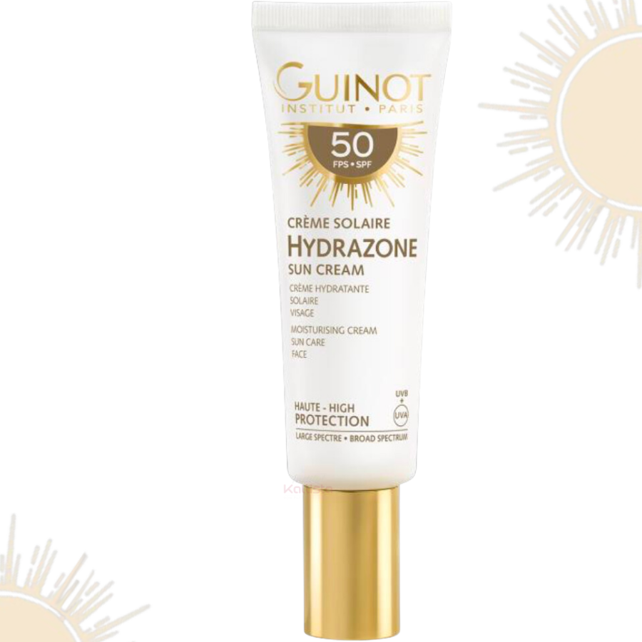 Crème Solaire Hydrazone Guinot - Visage SPF50 : Hydratante & Anti-Âge