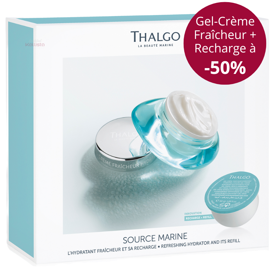 Gel-Crème Fraîcheur et son Éco-Recharge à -50% - Source Marine - Thalgo