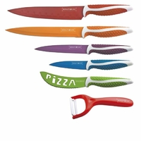 Set de 5 Couteaux INOX de couleur Royalty Line - RL-COL5 + 1 économe en cadeau