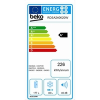 Beko rdsa240 K20 W fraîche et gefrieren/A +/145 cm/229 kWh/an/179 l partie isotherme/49 partie Congélateur/automatique abtauung [Classe énergétique A+]