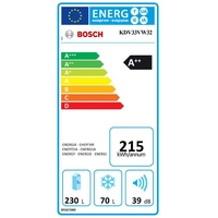 Bosch KDV33VW32 réfrigérateur-congélateur - réfrigérateurs-congélateurs (Autonome, Placé en haut, A++, Blanc, LED, 4*) [Classe énergétique A++]