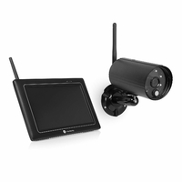 Smartwares 10.100.01 CS97DVR Système de vidéosurveillance sans fil 1080P HD Carte SD Ecran 7'' avec caméra, Noir