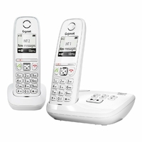 Gigaset AS405A Duo Téléphone sans Fil DECT/GAP Mains-libres avec Répondeur Blanc