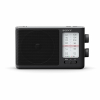 Sony ICF-506 Radio analogique Solide et Portable (modèle rétro, Son Puissant, Adaptateur Secteur ou avec des Piles, poignée de Transport), Noir
