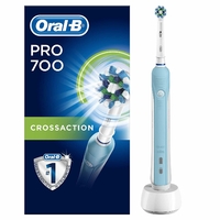 Oral-B PRO 700 CrossAction Brosse à Dents Électrique Rechargeable par Bleu, 1 Manche, 1 Brossette