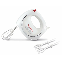 Moulinex HM2501B1 Batteur à Main Électrique Easy Max Mixeur 2 Fouets 5 Vitesses 200W [Classe énergétique A+++]