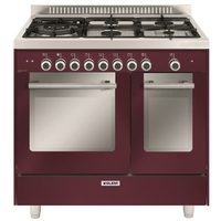 Glem GXD96CVBR Autonome Cuisinière à gaz B Cerise four et cuisinière - Fours et cuisinières (Cuisinière, Cerise, Rotatif, En haut devant, 1,2 m, Cuisinière à gaz) [Classe énergétique B]