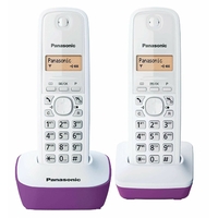 Panasonic KX-TG1612FRF Téléphone Duo sans fil DECT sans répondeur Pourpre