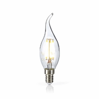 Nedis LEDBFE14CANFT2 Lampe à Incandescence LED Rétro E14, Bougie. Bout Recourbé, 4.8 W, 470 LM