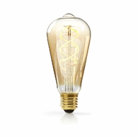 Nedis LEDBTFE27ST64 Lampe à Incandescence LED Vintage Réglable E27, ST64, 5 W, 260 LM