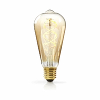 Nedis LEDBTFE27ST64 Lampe à Incandescence LED Vintage Réglable E27, ST64, 5 W, 260 LM