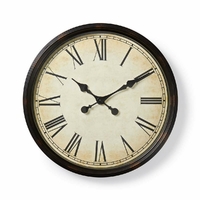 Nedis CLWA008WD50BK Horloge Cercle Style Antique Noir Diamètre 50 cm