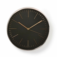 Nedis CLWA013PC30BK Horloge Rond Noir Or Rose Diamètre 30 cm