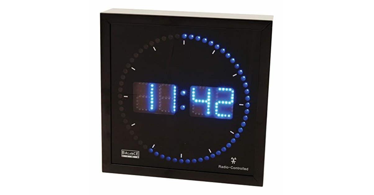 Tbest réveil LED Multi-fonction grande horloge murale numérique LED 3D