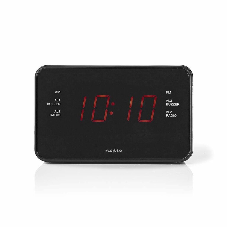 Radiosveglia Digitale NEDIS Con Display LED - FM, Funzione Snooze, Design Compatto