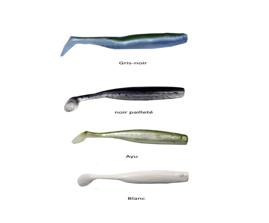 Leurre Souple Pêche – Worms 7,5cm Blanc Pailleté – Lot De 9