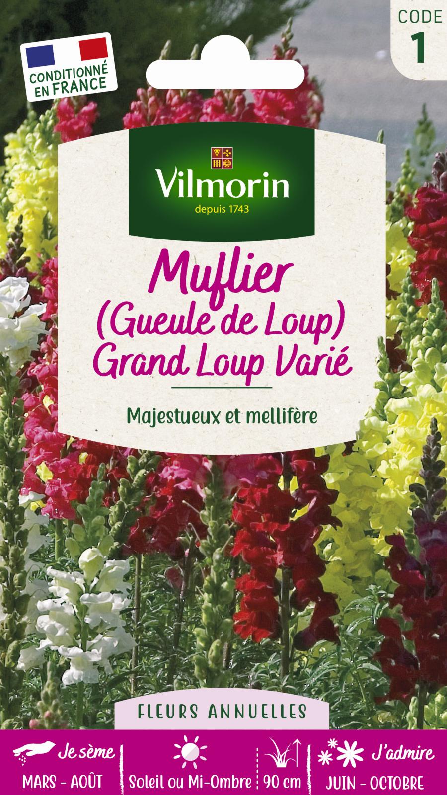 Muflier (Gueule de Loup) Grand Loup Varié - 0.8gr