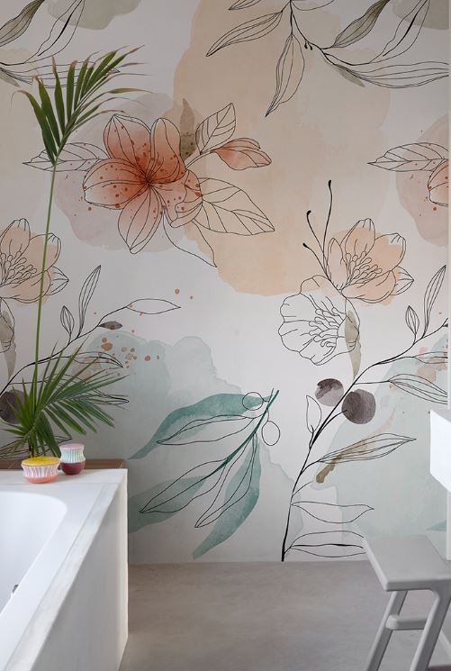 Papier peint intissé panoramique - Elegant Floral