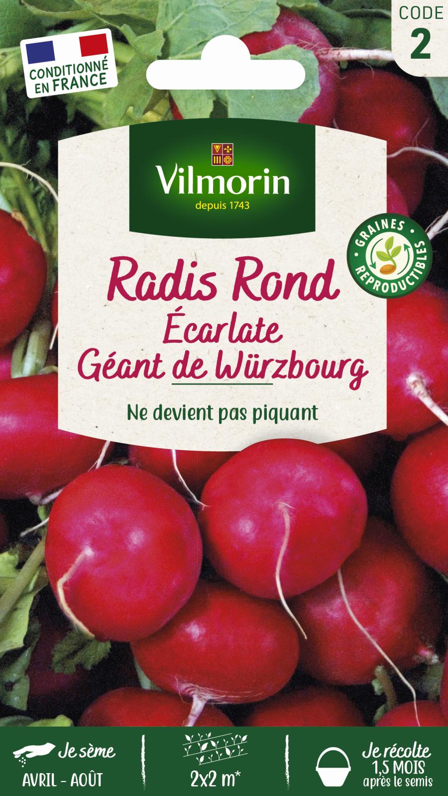 Radis Rond Ecarlate Géant de Würzbourg - 6gr