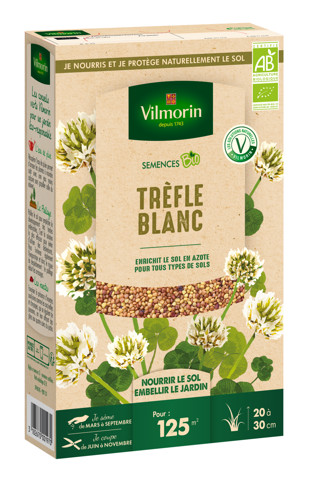 Engrais Vert Trèfle Blanc - BIO - Grand Modèle - 375gr