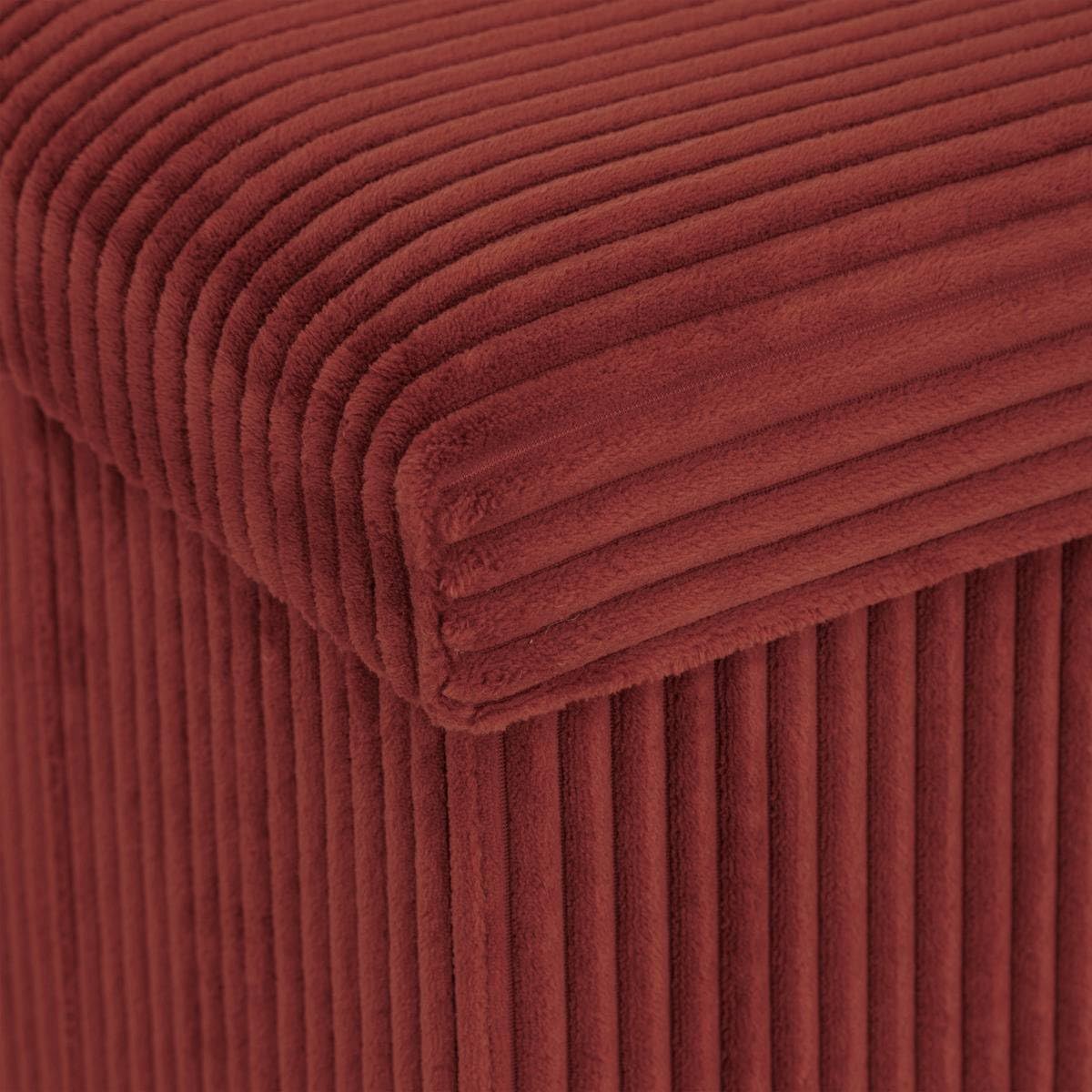 Pouf pliant Arum côtelé 38 x 38 cm ambre 1