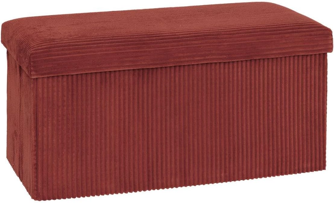 Pouf pliant double Arum côtelé 76 x 38 cm ambre
