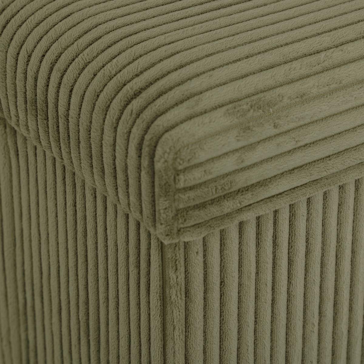 Pouf pliant Arum côtelé 38 x 38 cm vert kaki 2