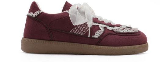 Basket Dentelle bordeaux 1