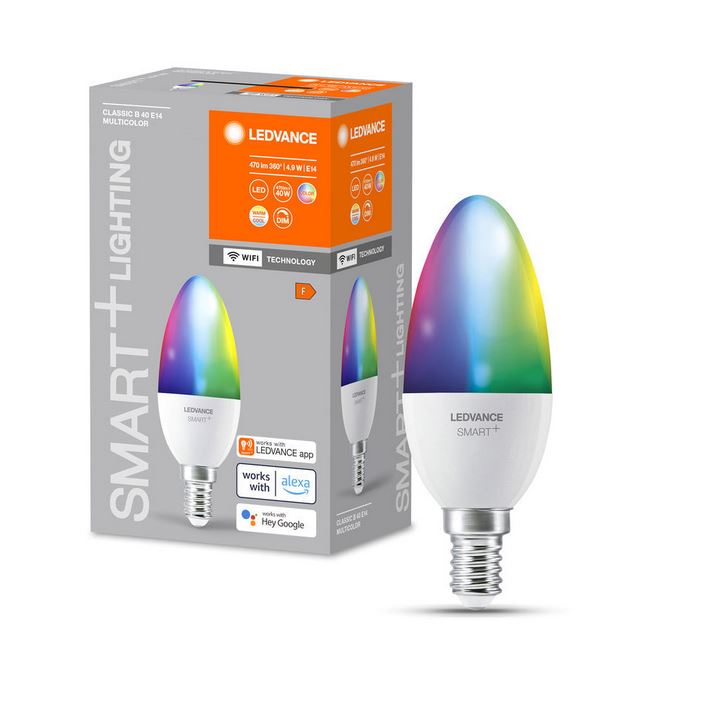 Ampoule Smart + WIFI Multicolour - Bougie - Single Pack - E14